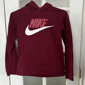 Nike Burgundy Hoodie with White Logo Youth MD